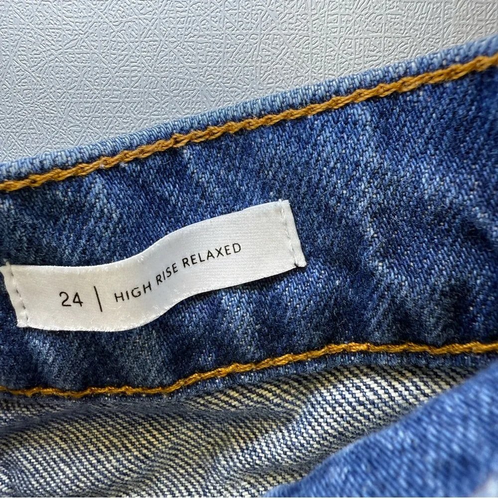 BLDWN High Rise Relaxed Jeans Size 24 denim casual‎
